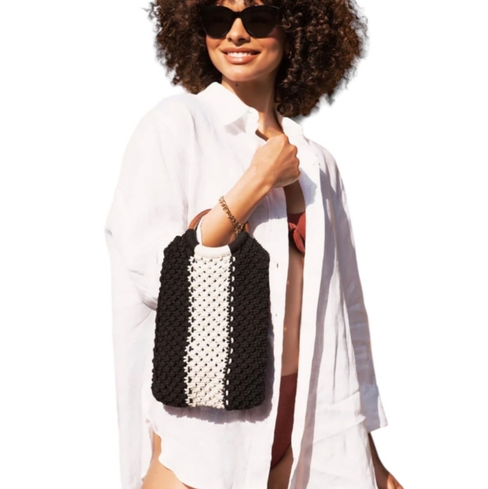 Laude the Label, Curateur l Macrame Bag, NWT , Black and White